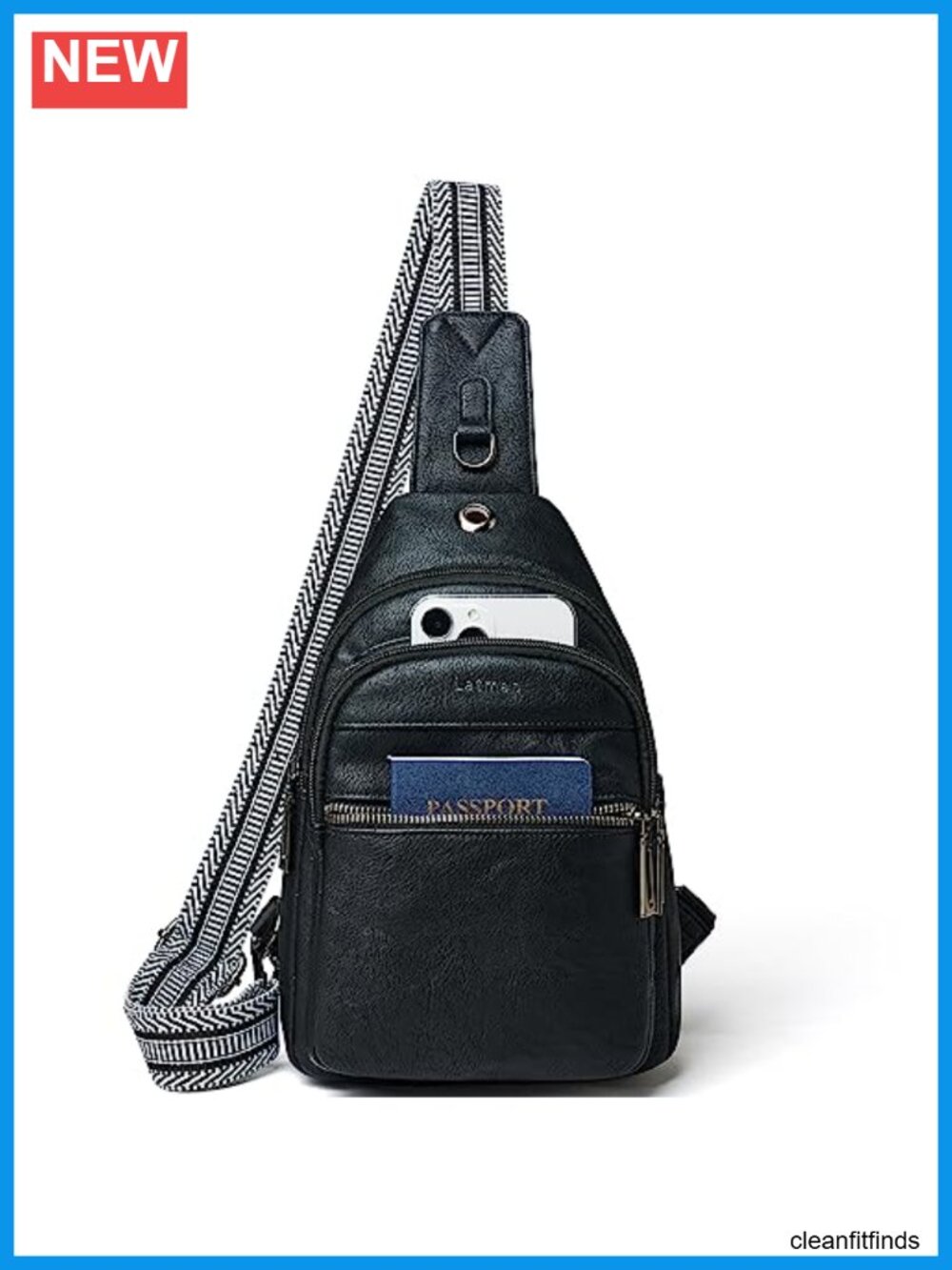 Faux Leather 7L Sling Bag Women Anti Theft Crossbody Chest Backpack Purse - Picture 1 of 5